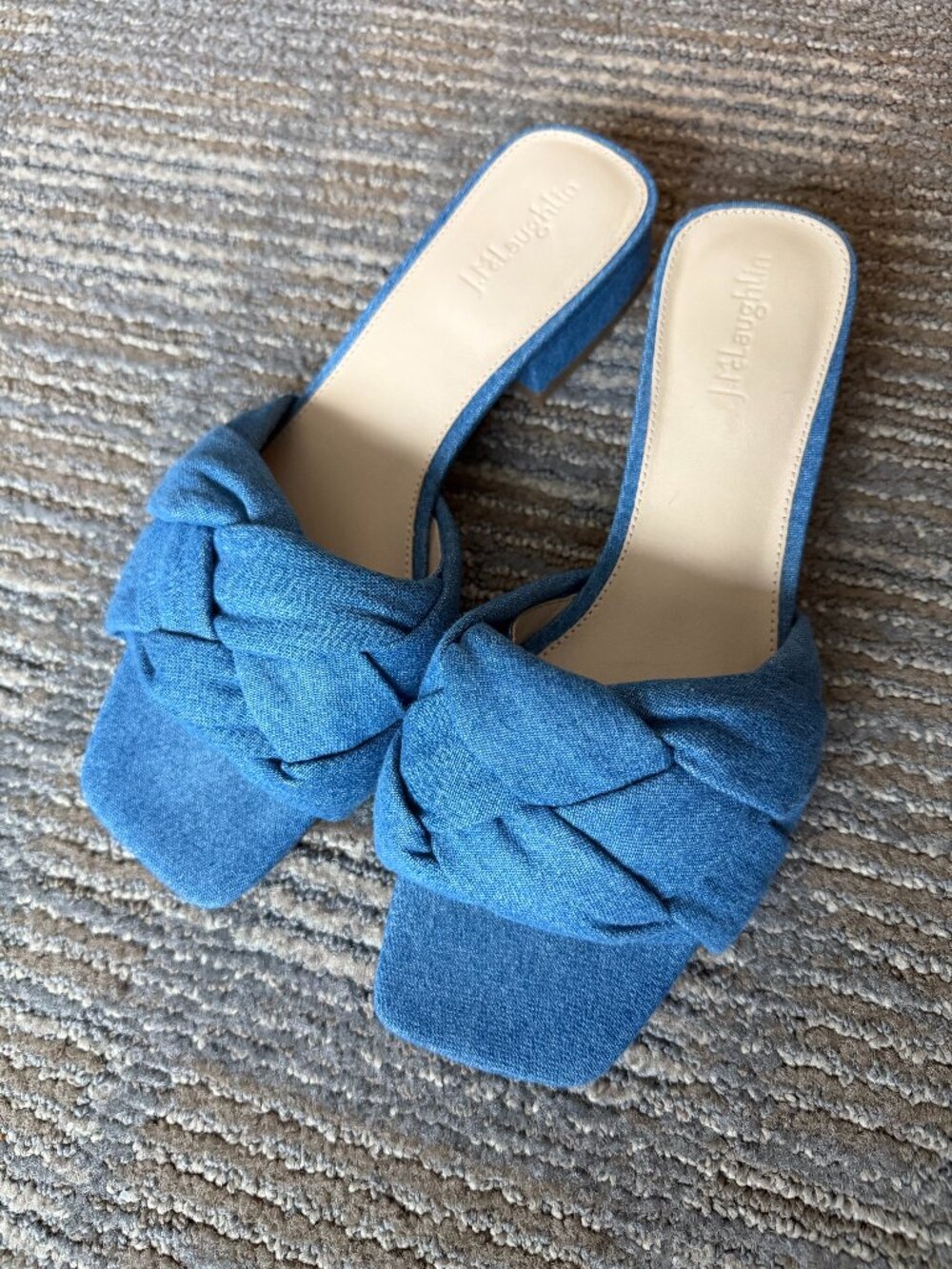 J. McLaughlin Hannah denim braided slide sandals